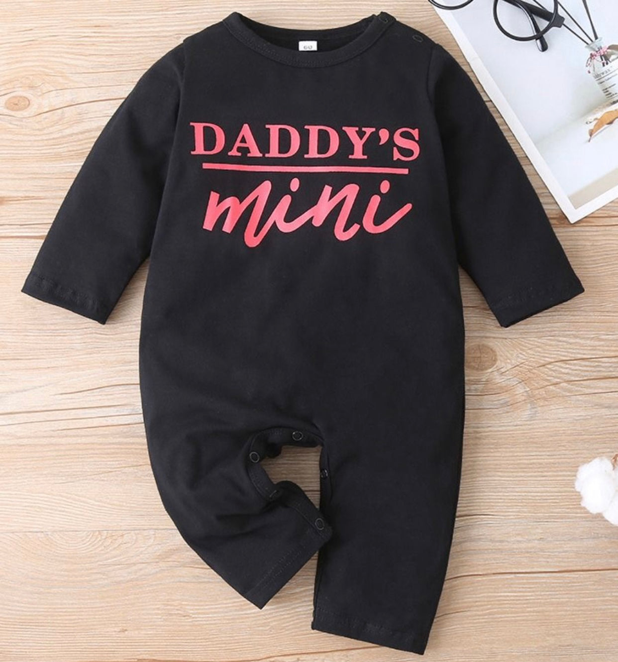 Daddy's Mini Baby Black Jumpsuit