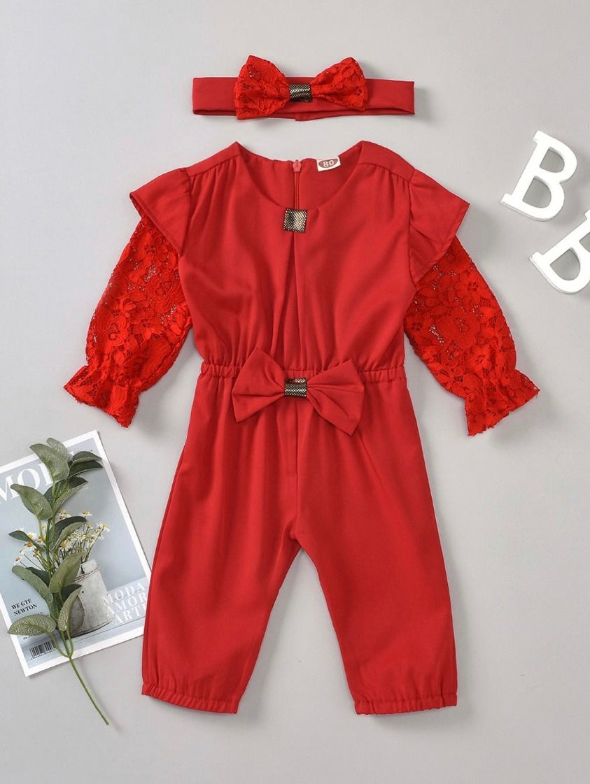 Red Romper two piece set