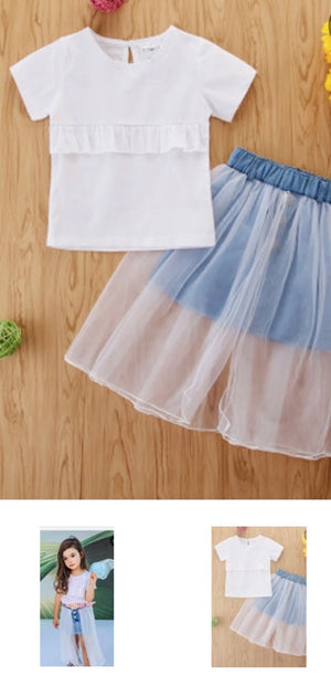 White shirt with Jean Tulle Dress