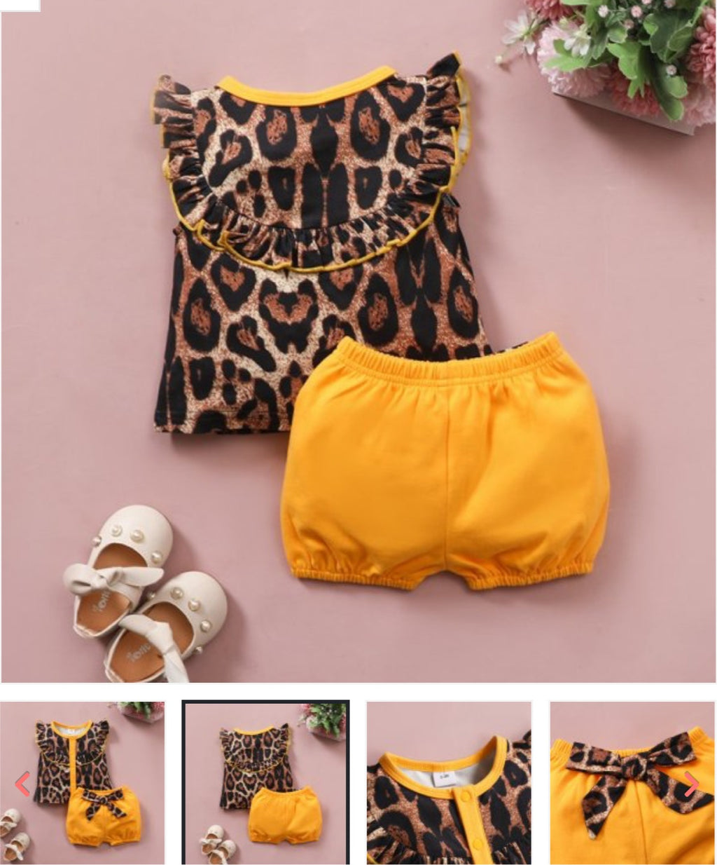 2 Piece Baby Girl Leopard Pattern