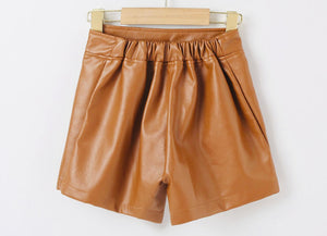 Little Girl Leather A Line Shorts