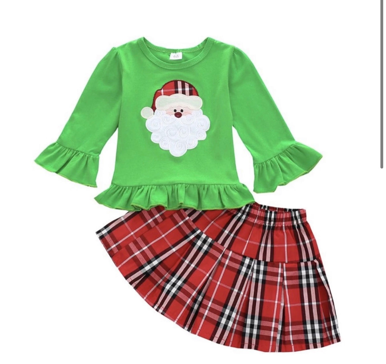 Red and Green 2 piece Santa set