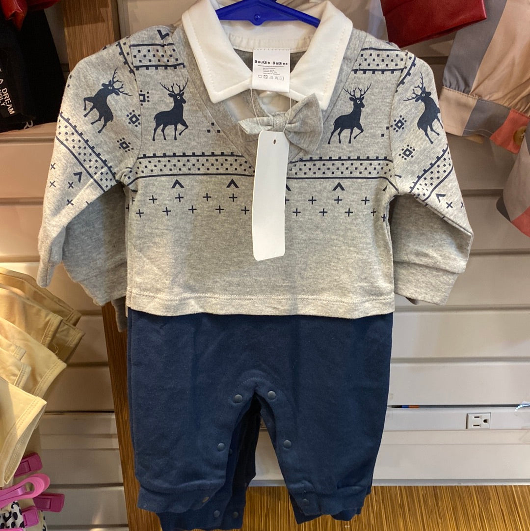 Boys gray & blue onesie