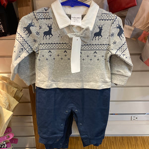 Boys gray & blue onesie