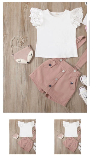 Little Girls 2 piece overall set