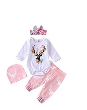 2 piece Pink Deer Set