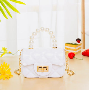 Toddler Girl Pearl Crossbody White