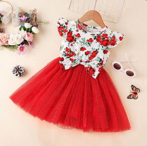 Toddler Sweet Tulle Press Ruffle Dress