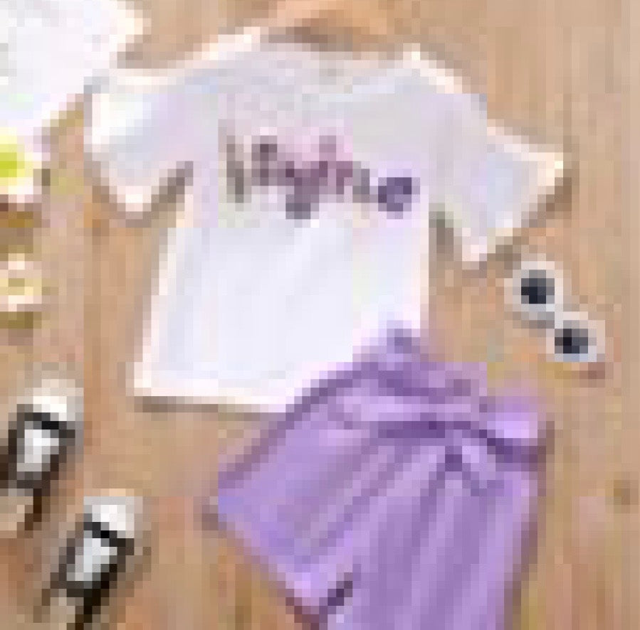 Girls Purple Shorts Set