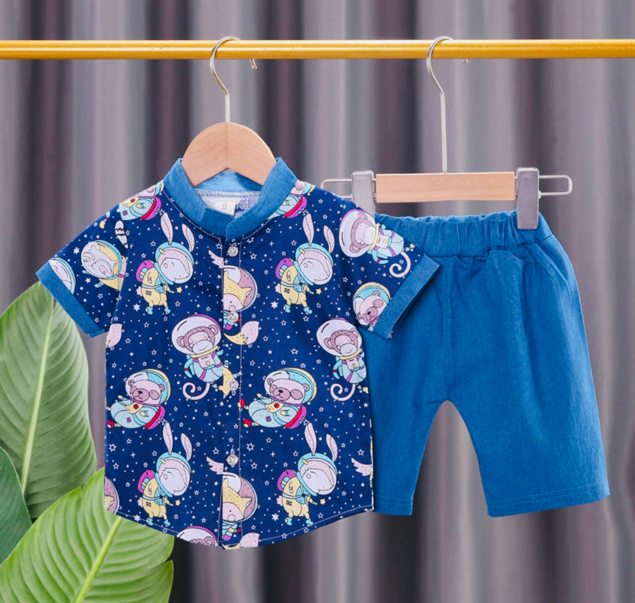 Boys Fox Print Shirt And Shorts