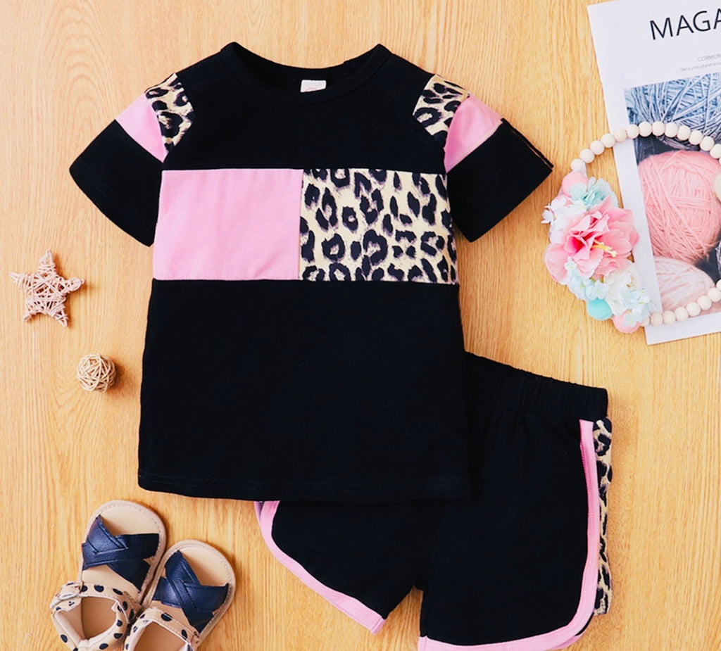 Pink and Black Leopard Set