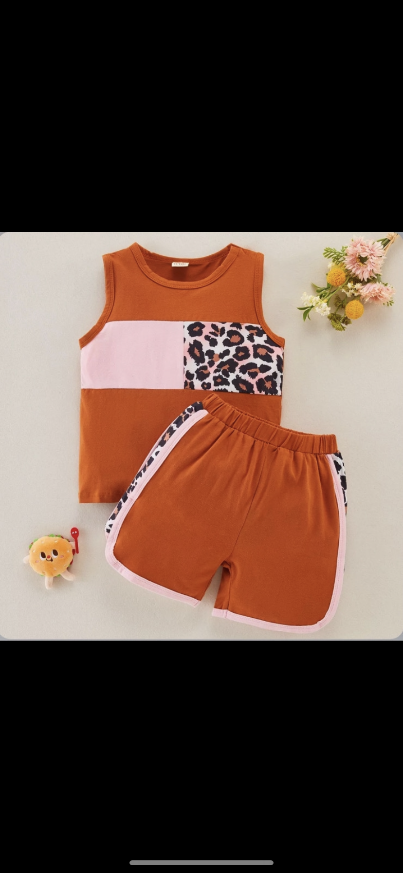 Orange and Pink Leopard Block Suit