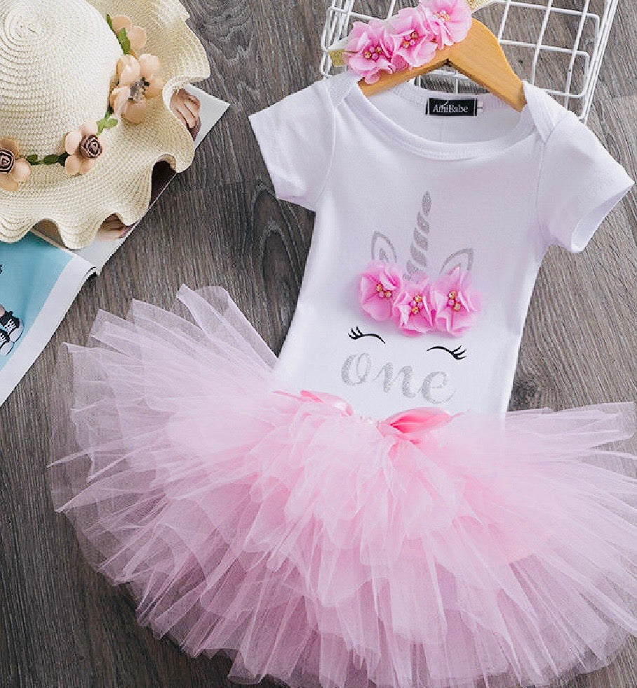 Pink Tulle Unicorn TuTu Set