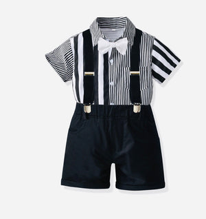 Boys Striped Suspender Set