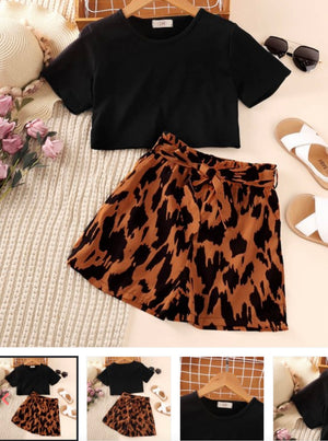 Little Girl Leopard Print Top & Pant