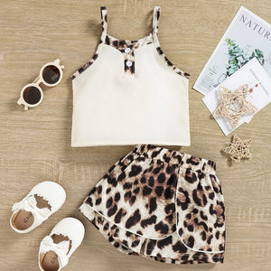 Two piece cheetah short set