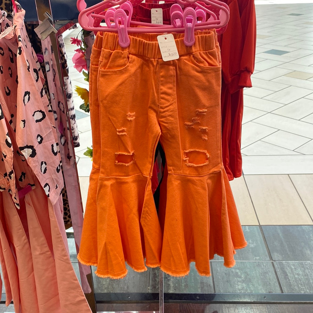 Girls orange bell bottoms