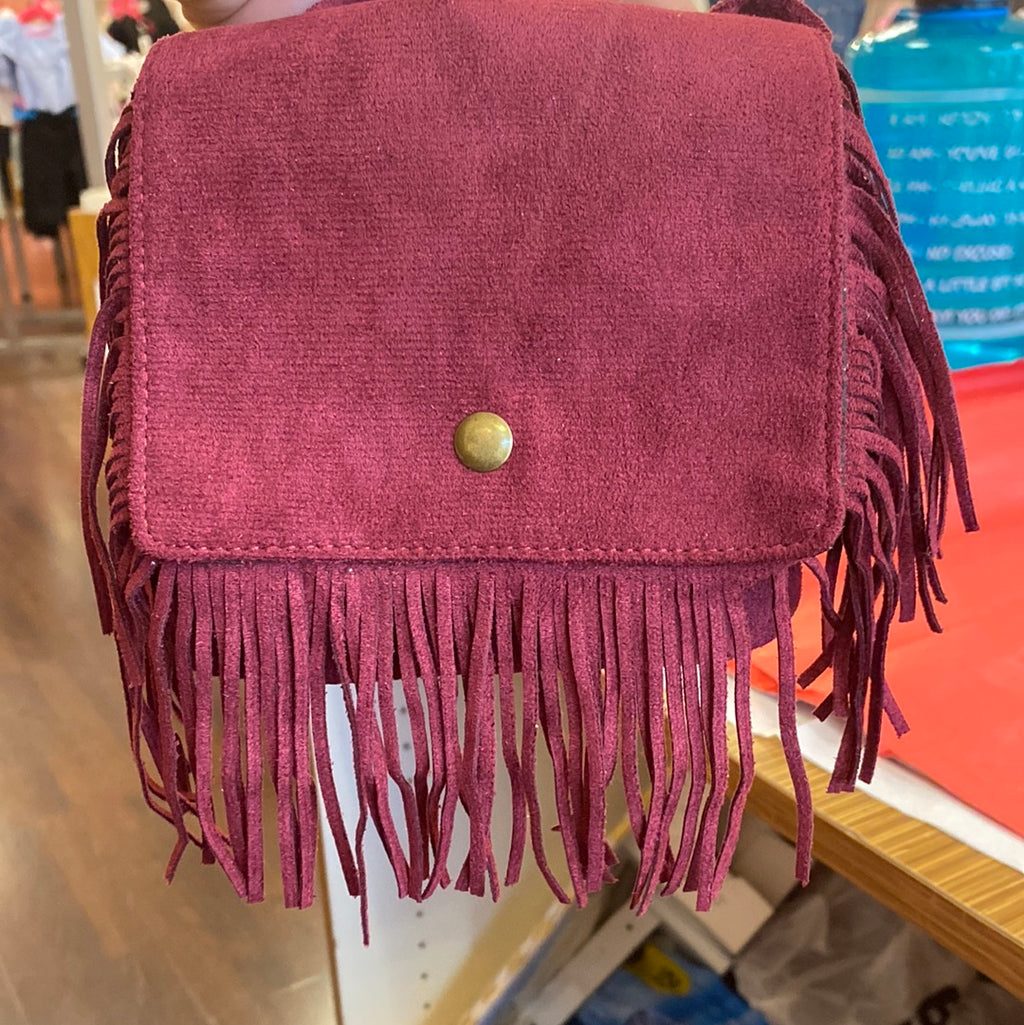 Burgundy ruffle purse