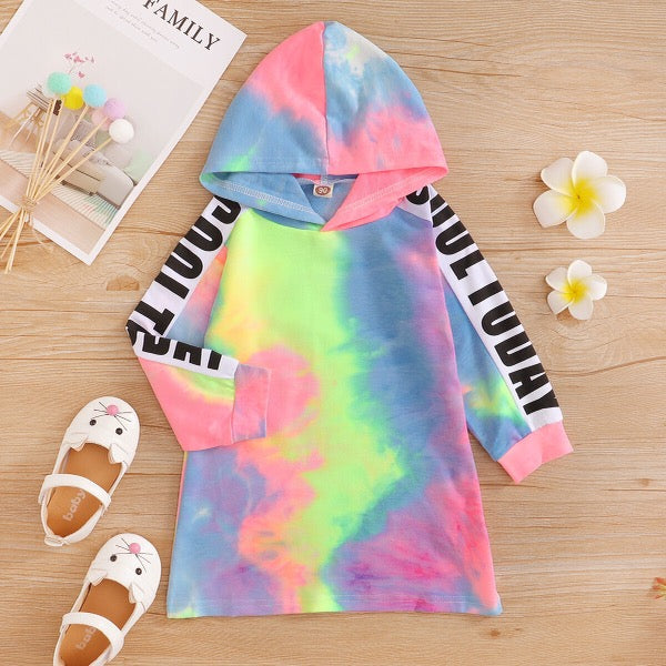 Tye dye long sleeve T-shirt dress