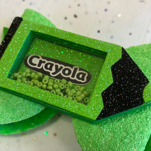 Green crayola bow