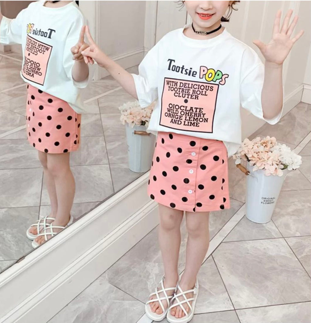 Tootsie pops two piece skirt set