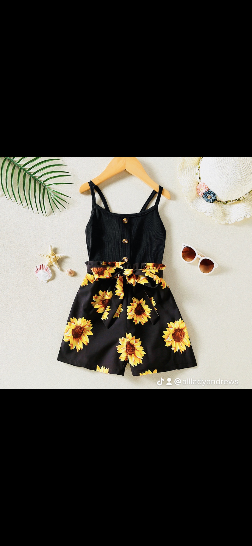 Black Sunflower Romper