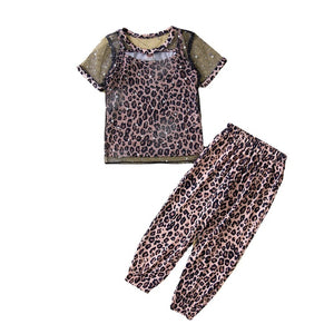 Cheetah print 3 piece pants set