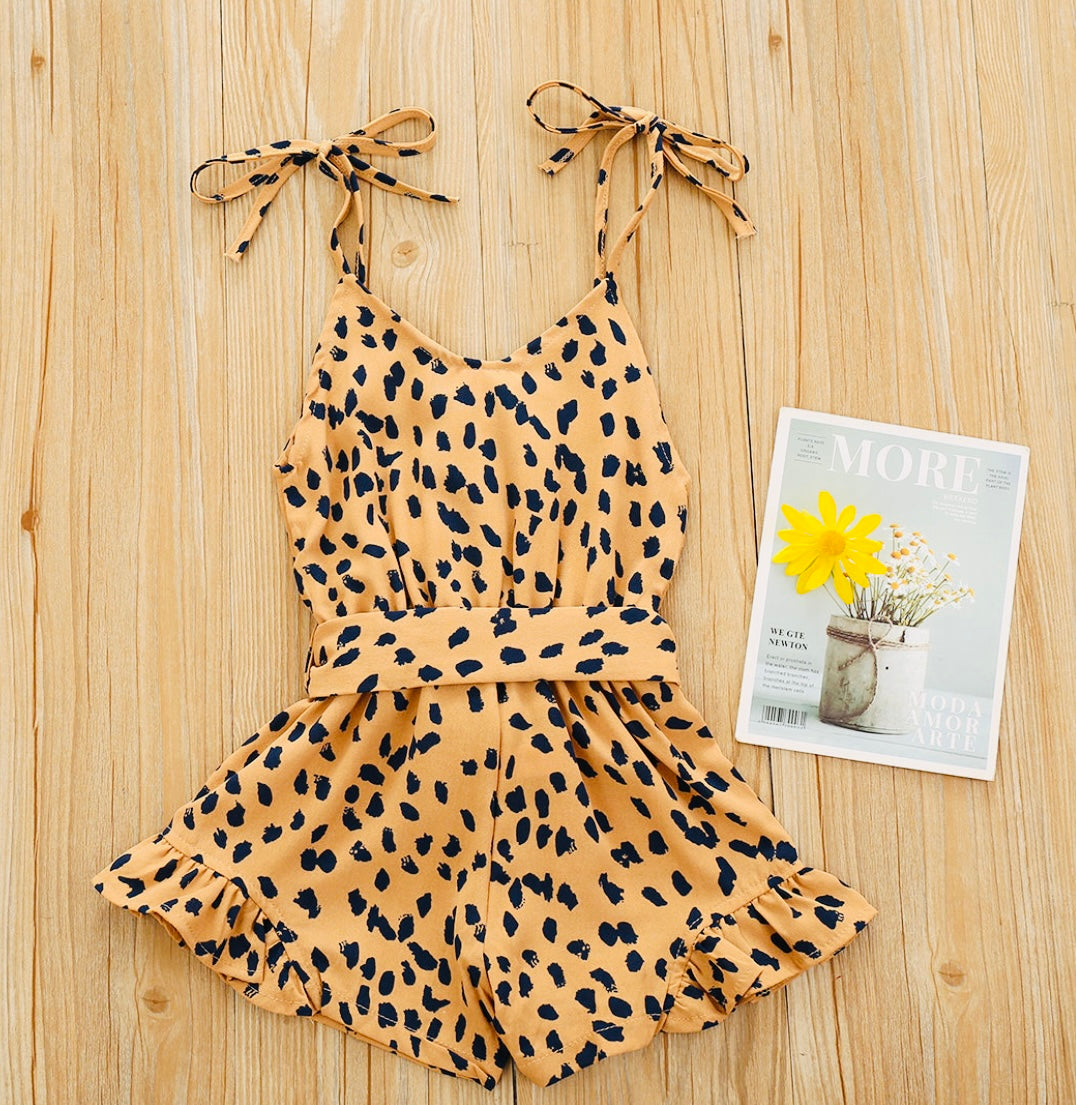 Leopard Girls Rompers