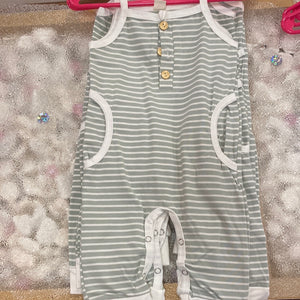 Girls green stripped onesie