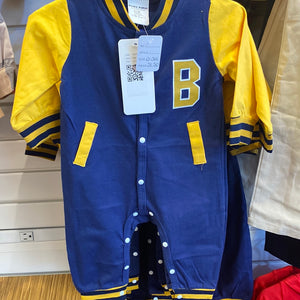 Boys varsity jacket onesie