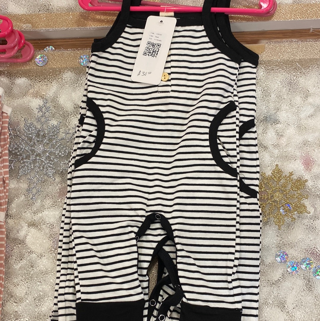 Girls black stripped onsie