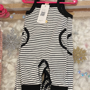 Girls black stripped onsie