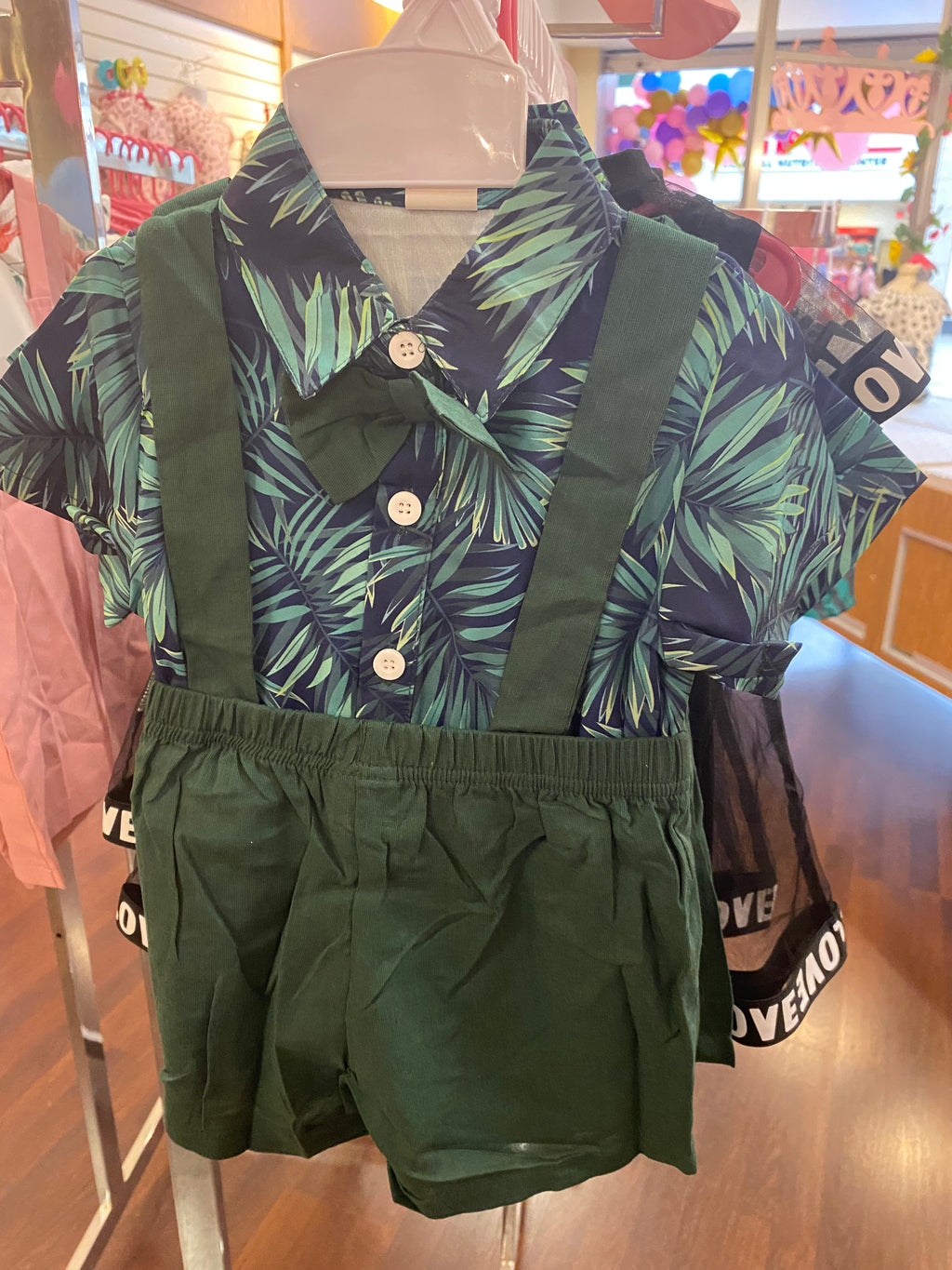 Boy Leafy Overall Set