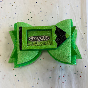 Green crayola bow