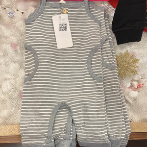 Girls gray stripped onesie