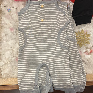 Girls gray stripped onesie