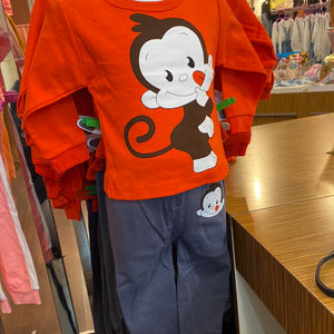 Boys monkey sweatsuit 2 piece