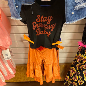 Girls “stay groovy baby” 2 piece set