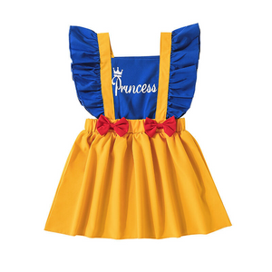 1 piece yellow, and blue sleeveless princess dress