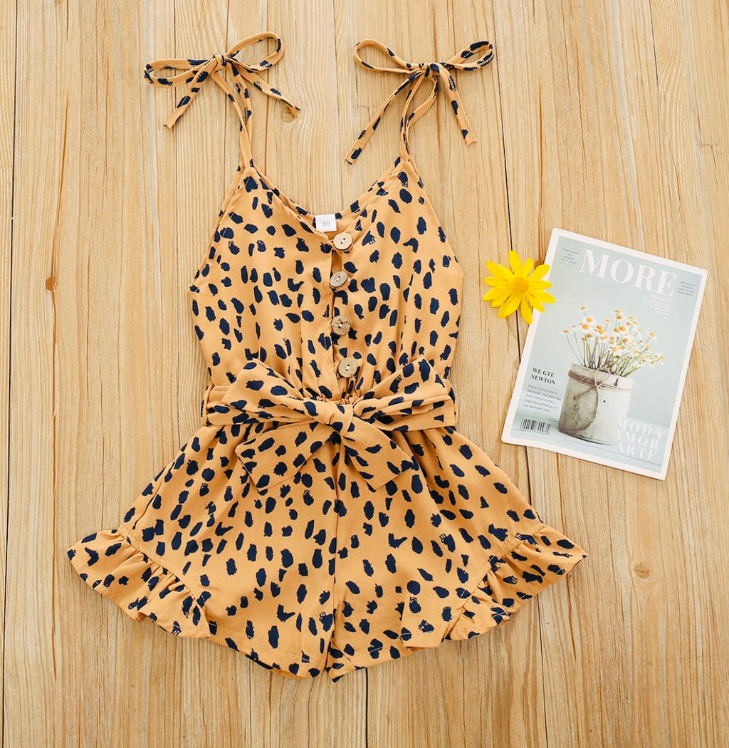 Leopard Girls Rompers