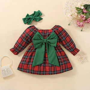 Red plaid Christmas dress