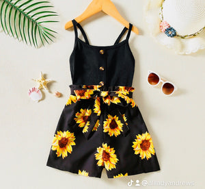 Black Sunflower Romper