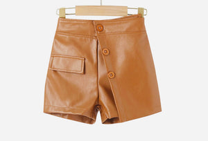 Little Girl Leather A Line Shorts