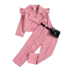 3 Piece Girls Pink pants suit