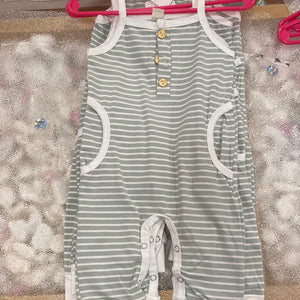 Girls green stripped onesie