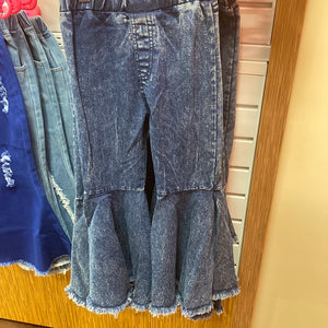 Girls stone washed bell bottoms