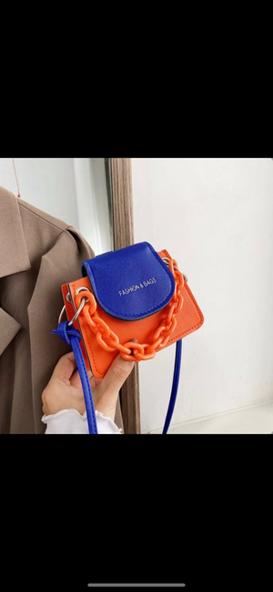 Purple and orange handbag