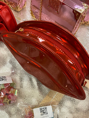 Red lip purse