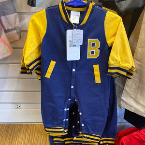 Boys varsity jacket onesie