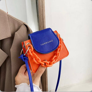 Purple and orange handbag